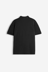 POLO PIQUET BASIC TINTA UNITA E LOGO NERO