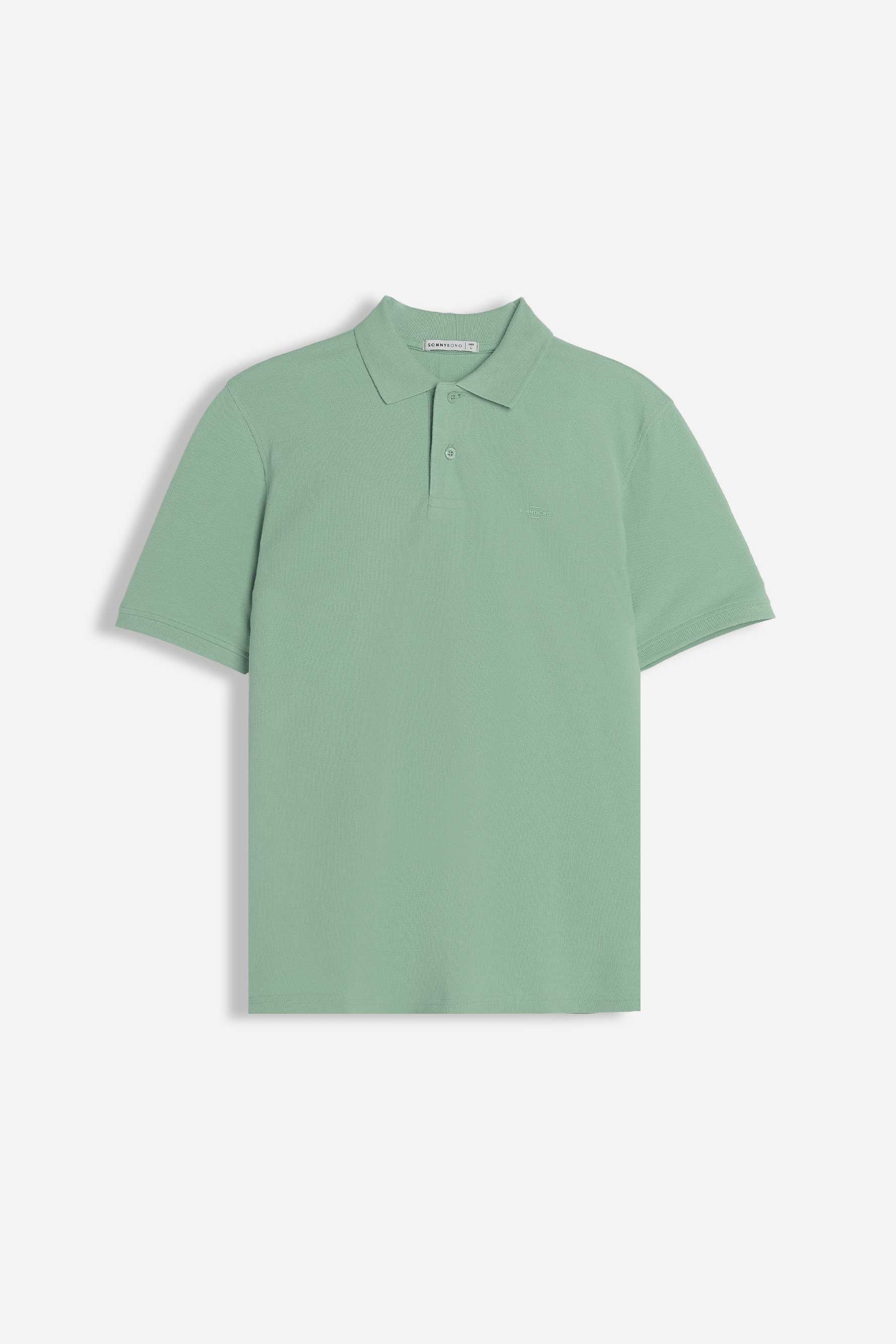 POLO PIQUET BASIC TINTA UNITA E LOGO SALVIA