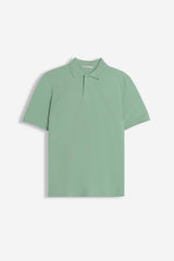 POLO PIQUET BASIC TINTA UNITA E LOGO SALVIA