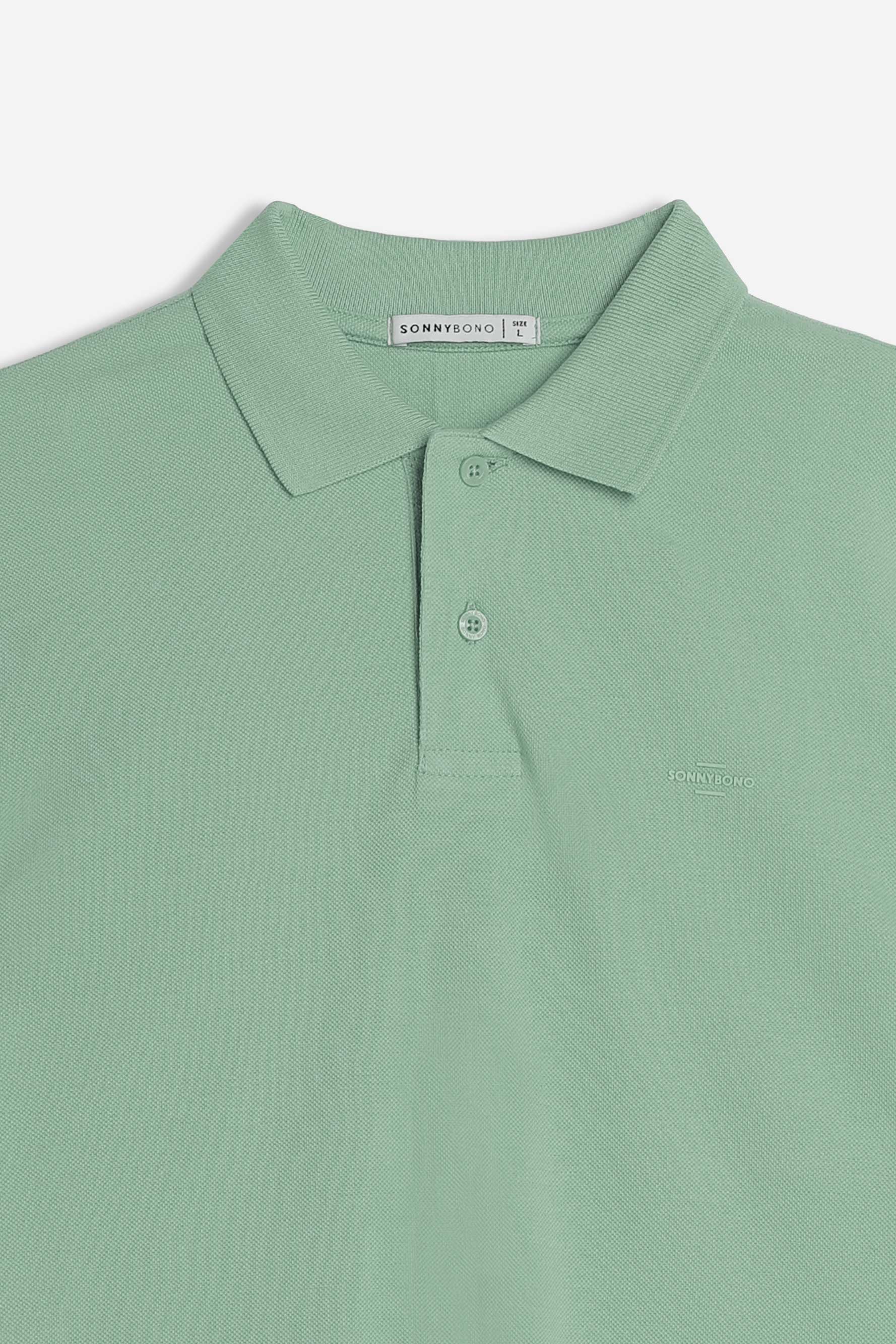 POLO PIQUET BASIC TINTA UNITA E LOGO SALVIA