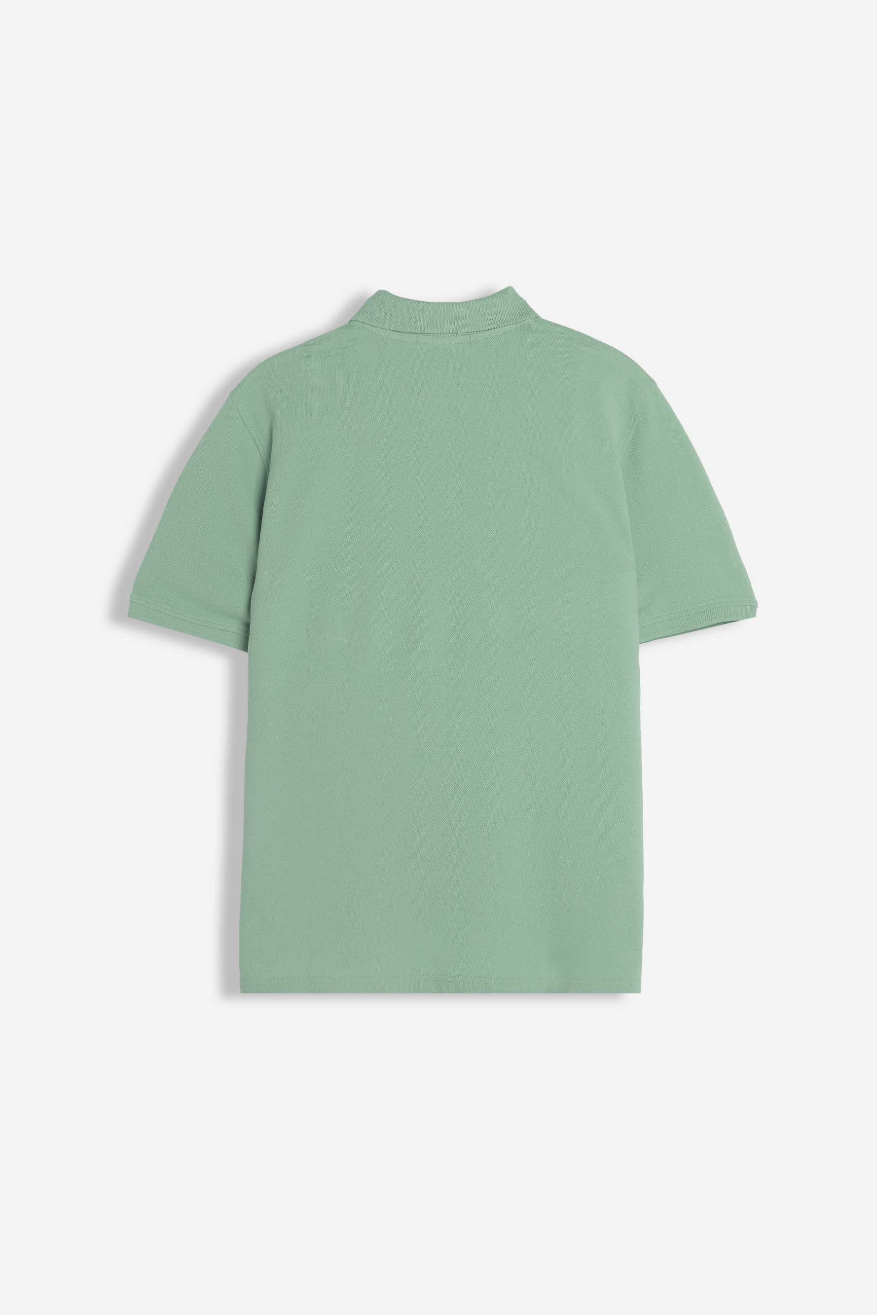 POLO PIQUET BASIC TINTA UNITA E LOGO SALVIA