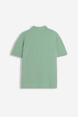 POLO PIQUET BASIC TINTA UNITA E LOGO SALVIA