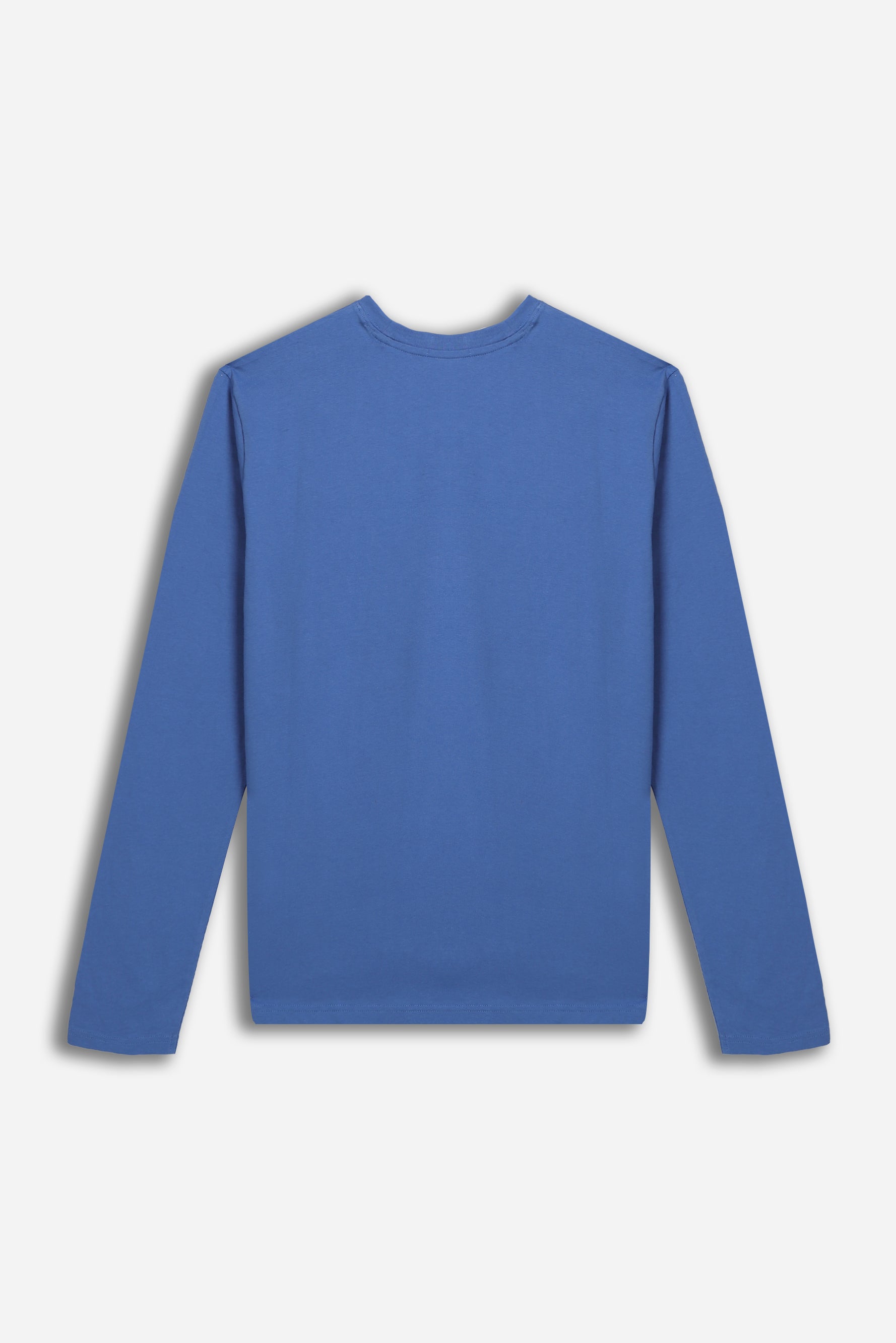T-SHIRT GIROCOLLO STAMPATA MANICA LUNGA AZZURRO