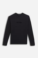 T-SHIRT GIROCOLLO STAMPATA MANICA LUNGA NERO