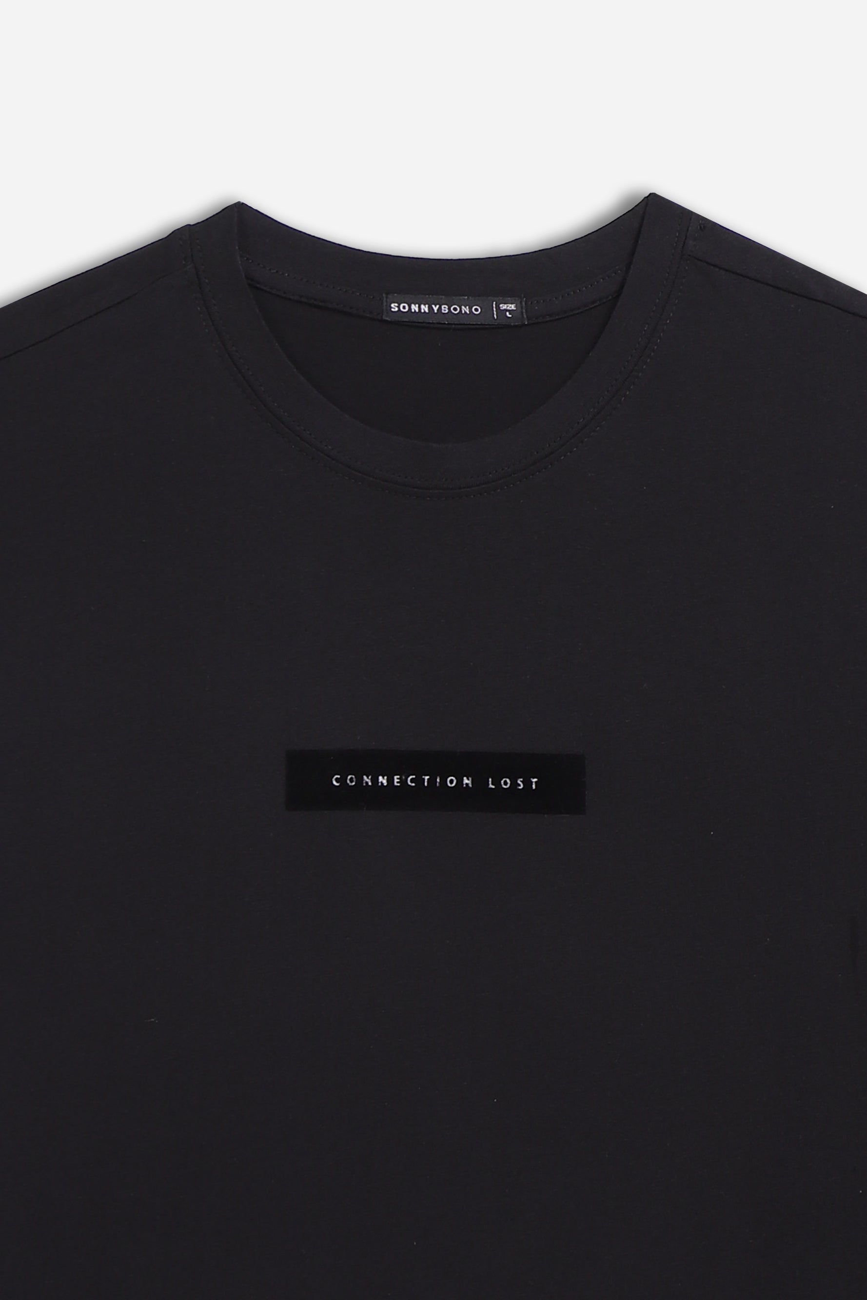 T-SHIRT GIROCOLLO STAMPATA MANICA LUNGA NERO