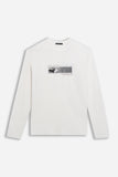 T-SHIRT GIROCOLLO STAMPATA MANICA LUNGA PANNA