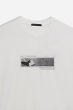 T-SHIRT GIROCOLLO STAMPATA MANICA LUNGA PANNA
