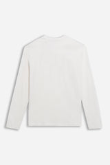 T-SHIRT GIROCOLLO STAMPATA MANICA LUNGA PANNA