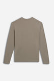 T-SHIRT GIROCOLLO STAMPATA MANICA LUNGA TORTORA