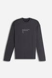 T-SHIRT GIROCOLLO STAMPATA MANICA LUNGA ANTRACITE