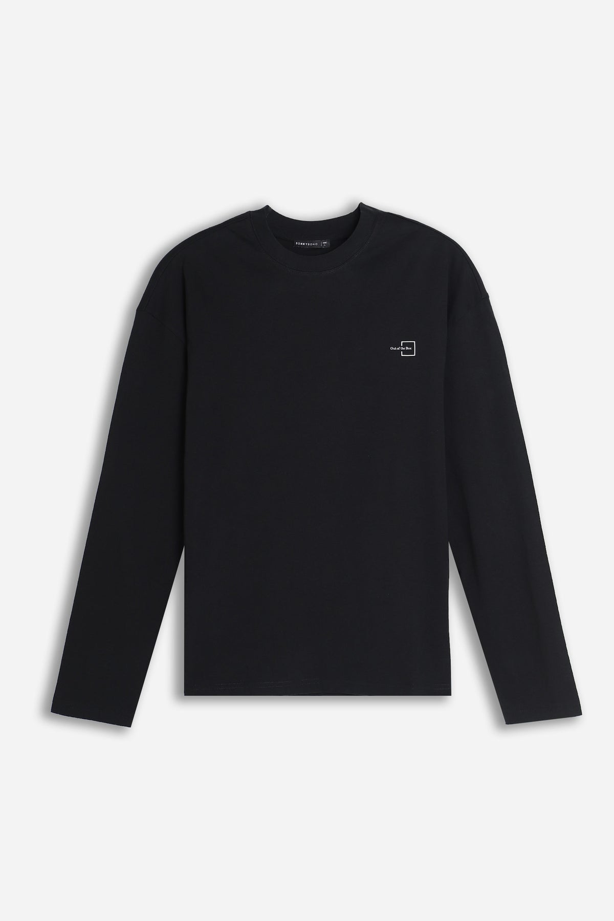 T-SHIRT GIROCOLLO STAMPATA MANICA LUNGA NERO