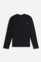 T-SHIRT GIROCOLLO STAMPATA MANICA LUNGA NERO