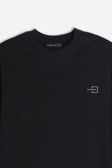 T-SHIRT GIROCOLLO STAMPATA MANICA LUNGA NERO