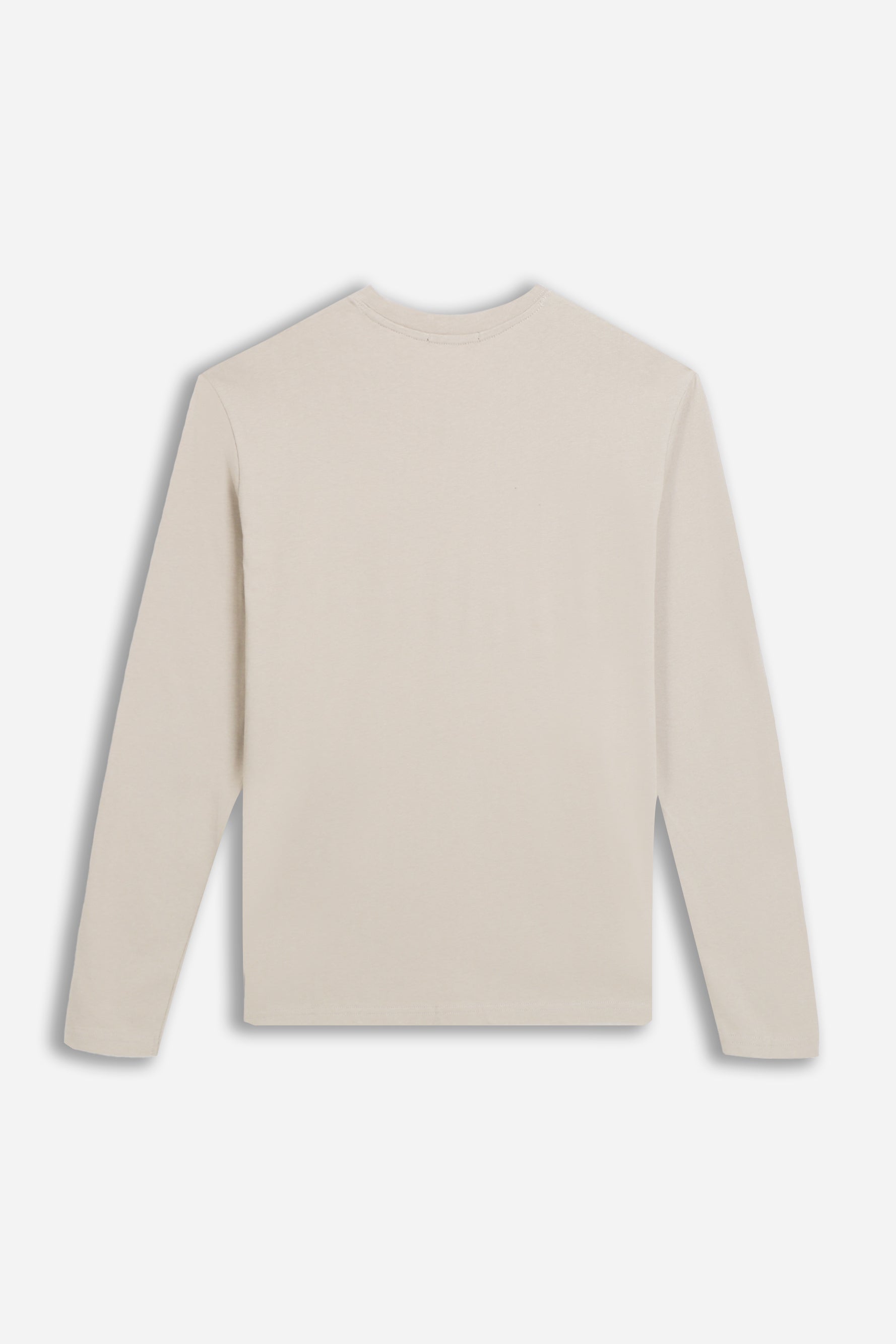 T-SHIRT GIROCOLLO STAMPATA MANICA LUNGA BEIGE CHIARO