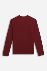 T-SHIRT GIROCOLLO STAMPATA MANICA LUNGA BORDEAUX