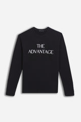 T-SHIRT GIROCOLLO STAMPATA MANICA LUNGA NERO