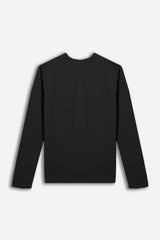 T-SHIRT GIROCOLLO STAMPATA MANICA LUNGA NERO