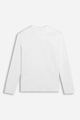 T-SHIRT GIROCOLLO STAMPATA MANICA LUNGA BIANCO