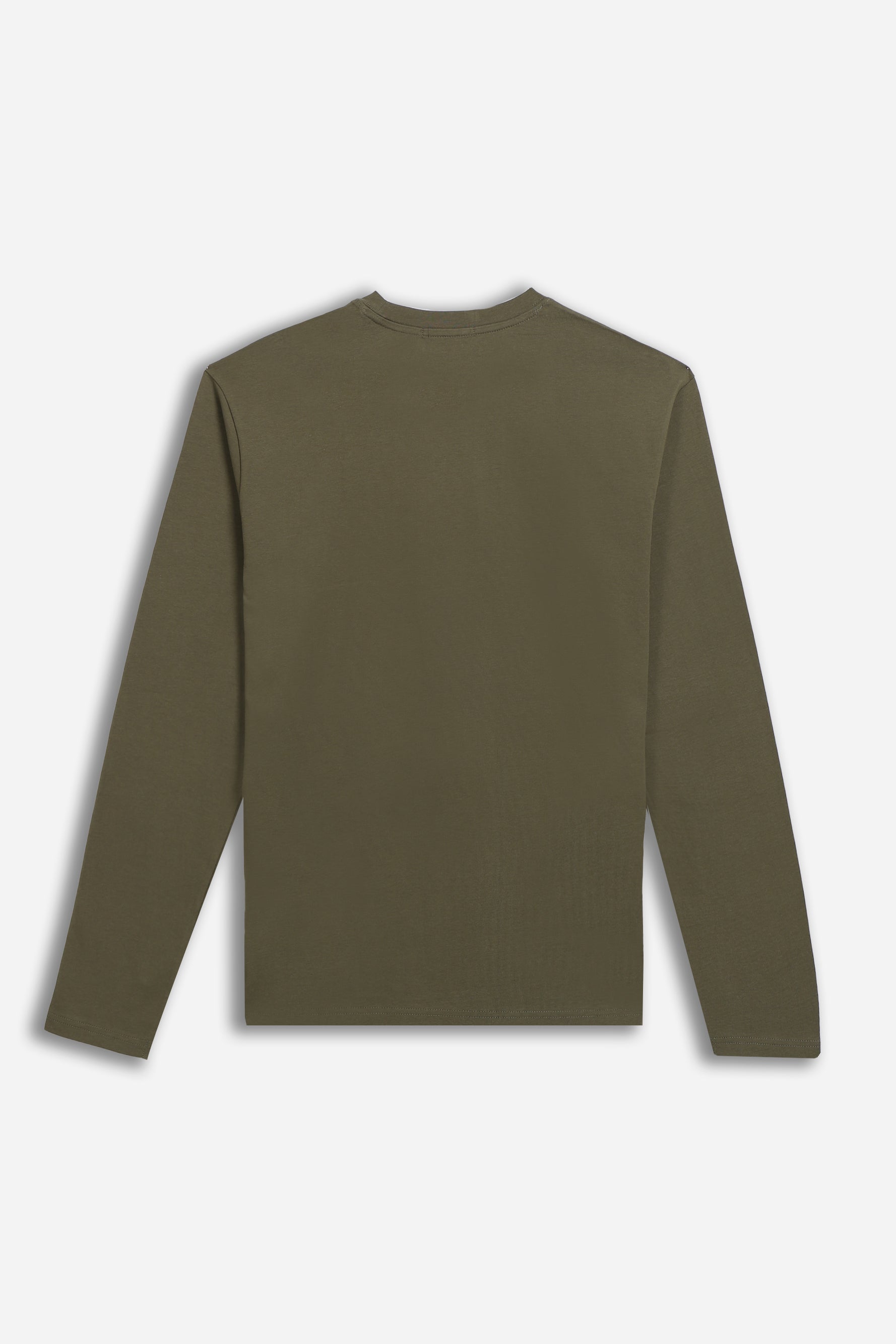 T-SHIRT GIROCOLLO STAMPATA MANICA LUNGA VERDE MILITARE
