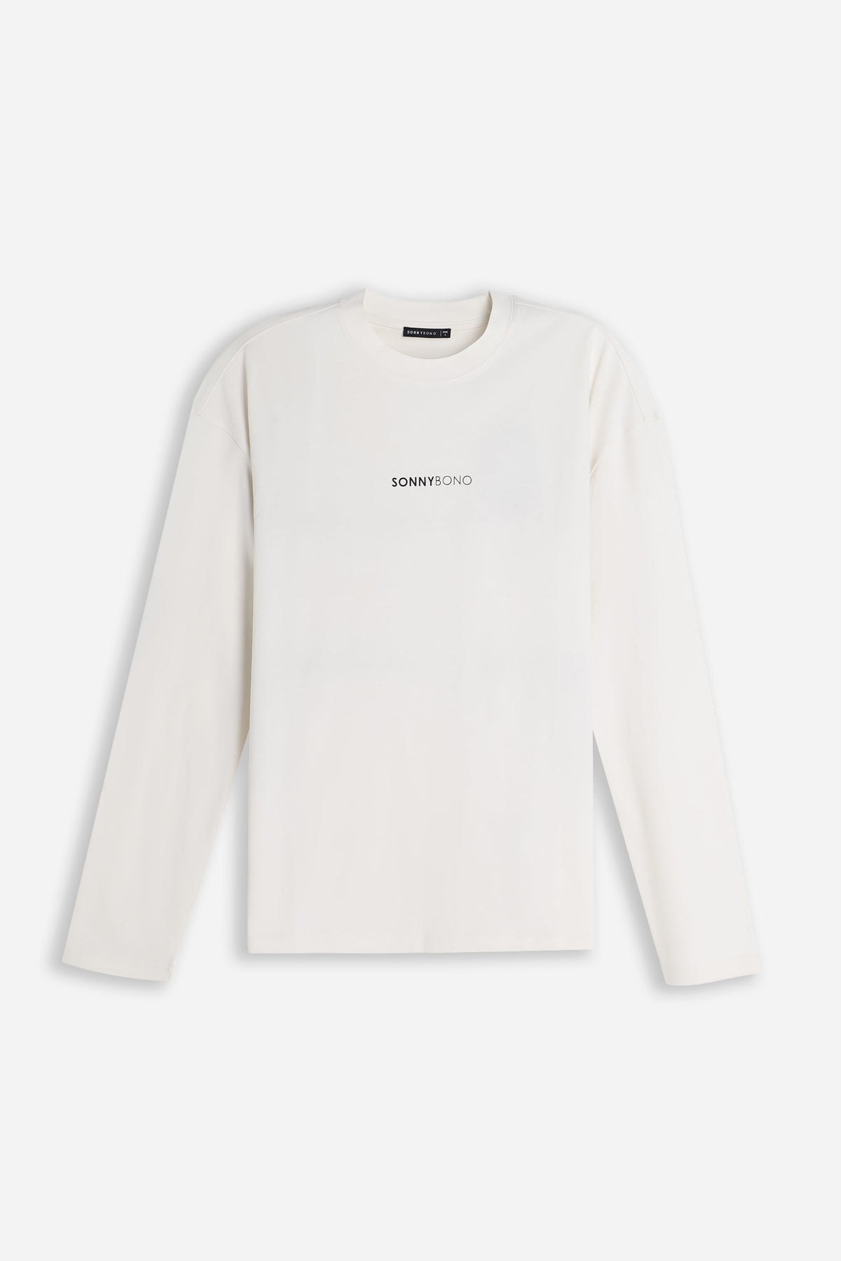 T-SHIRT GIROCOLLO CON LOGO MANICA LUNGA GESSO