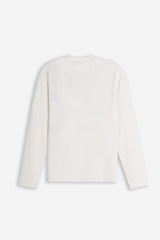 T-SHIRT GIROCOLLO CON LOGO MANICA LUNGA GESSO
