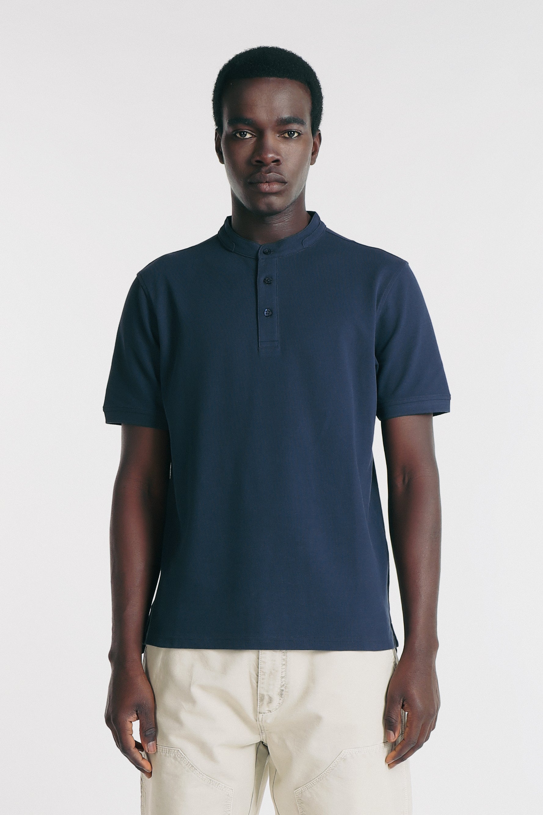 POLO COREANA IN PIQUET BLEU