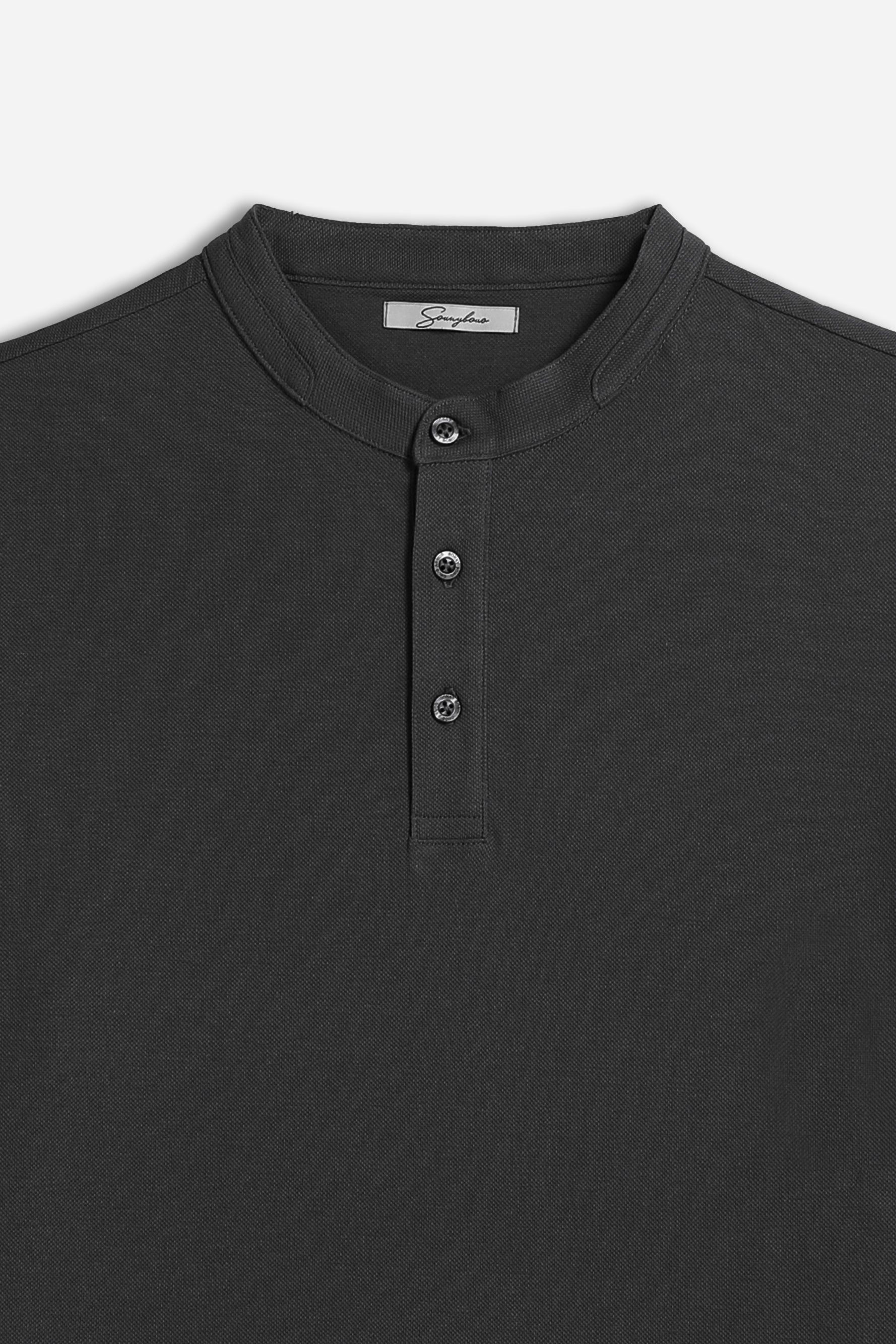 POLO COREANA IN PIQUET NERO