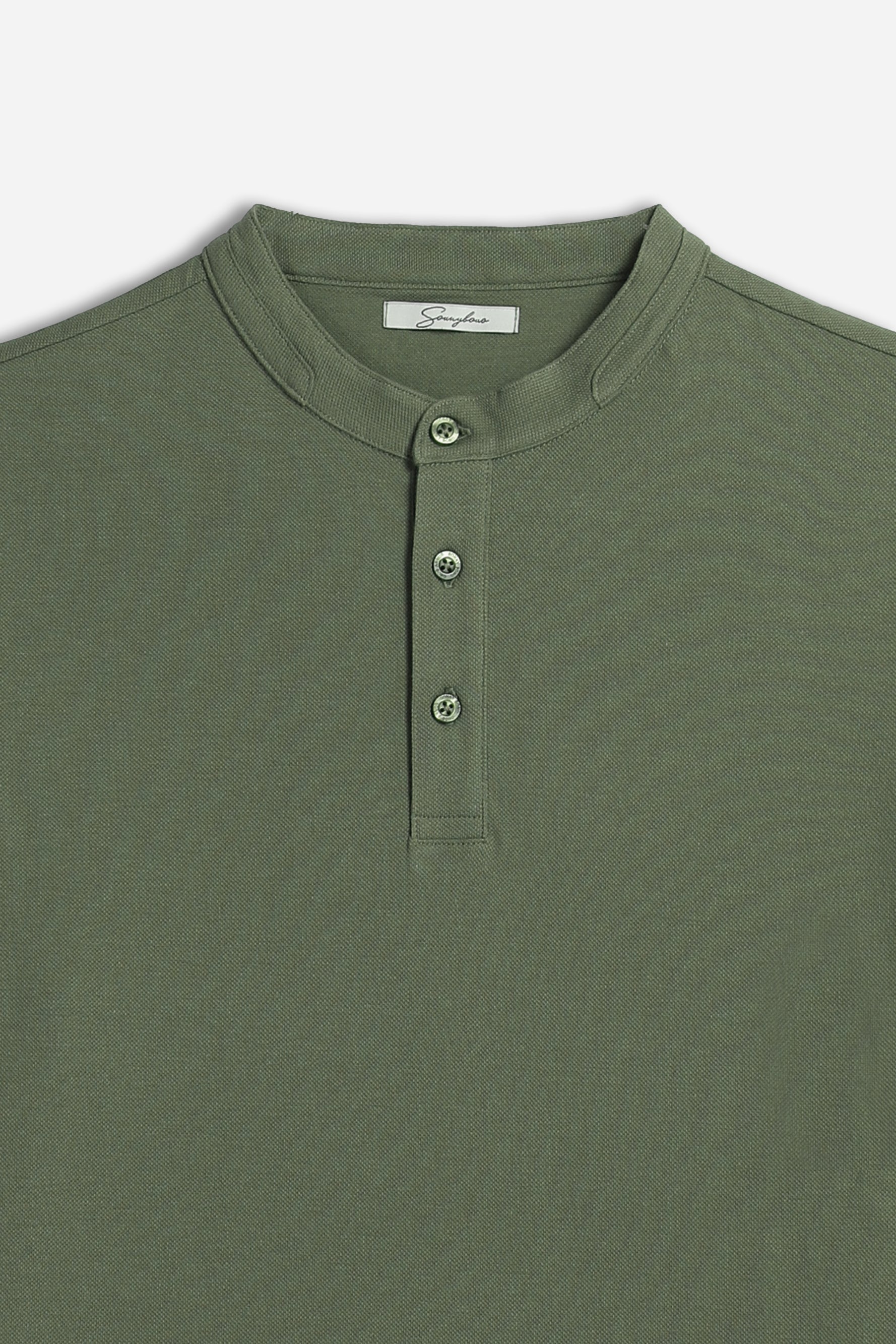 POLO COREANA IN PIQUET VERDE MILITARE