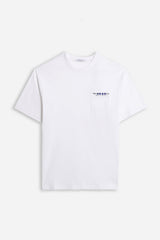 T-SHIRT CON TASCHINO E STAMPA BIANCO