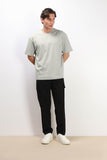 T-SHIRT GIROCOLLO OVER FIT GRIGIO
