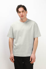 T-SHIRT GIROCOLLO OVER FIT GRIGIO