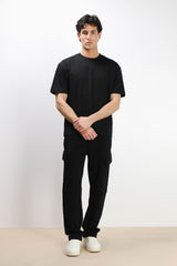 T-SHIRT GIROCOLLO OVER FIT NERO