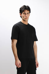 T-SHIRT GIROCOLLO OVER FIT NERO