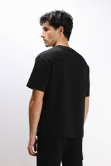T-SHIRT GIROCOLLO OVER FIT NERO
