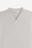 T-SHIRT SCOLLO A V OVER FIT GRIGIO