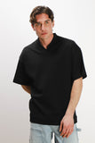 T-SHIRT SCOLLO A V OVER FIT NERO