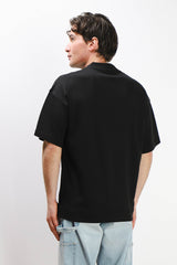 T-SHIRT SCOLLO A V OVER FIT NERO