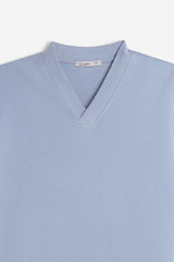T-SHIRT SCOLLO A V OVER FIT POLVERE