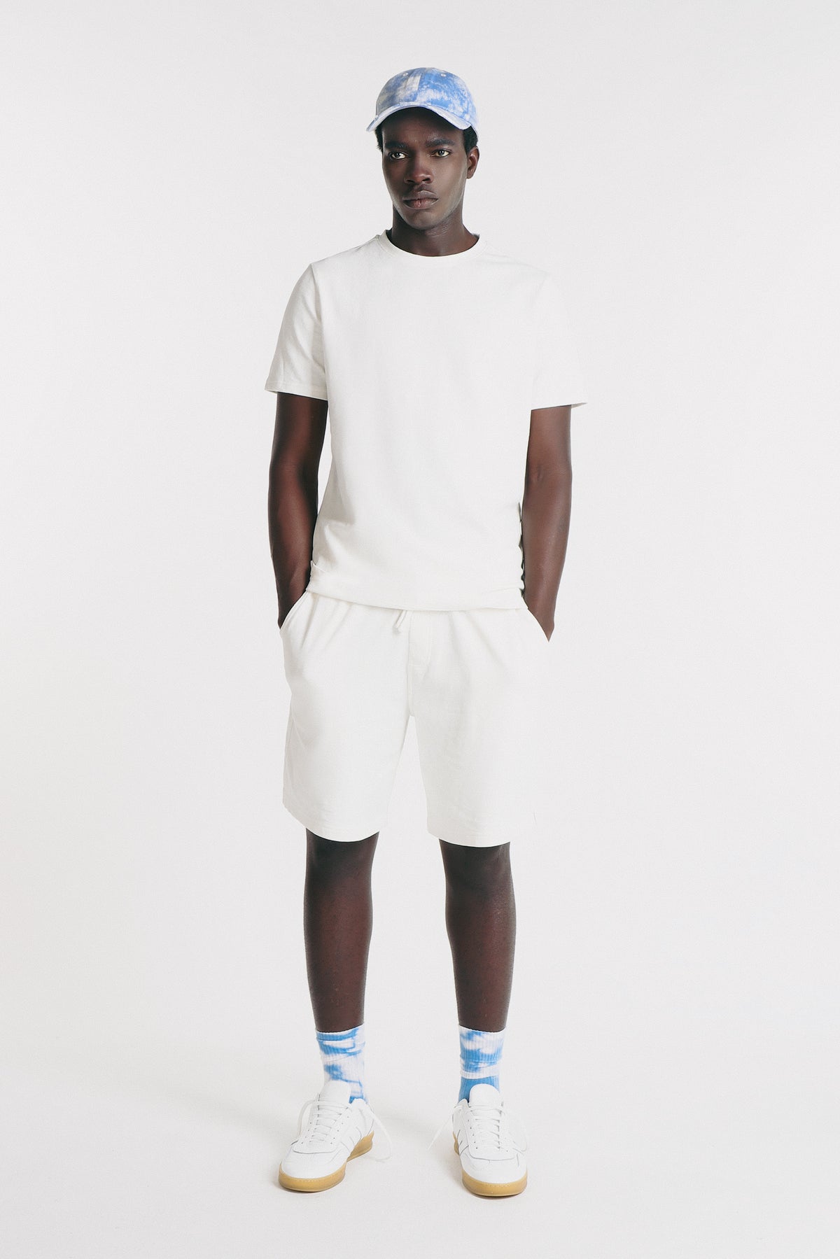 BERMUDA EFFETTO LINO IN SLUB BIANCO