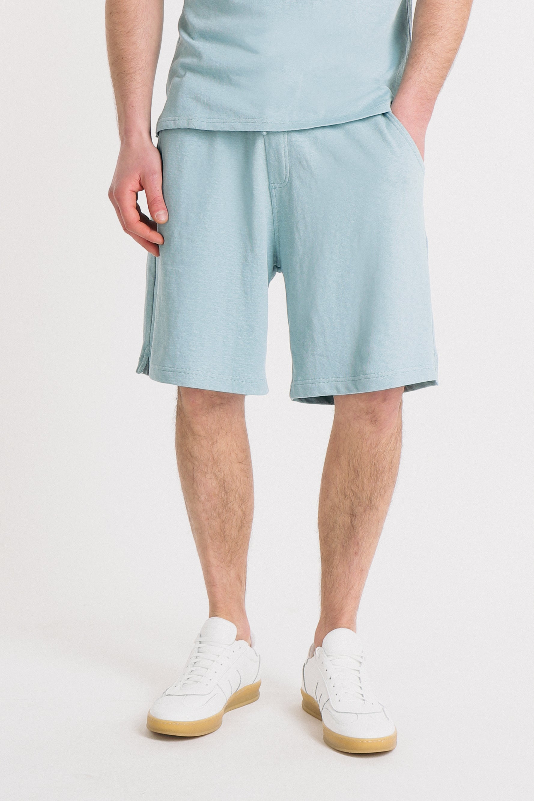 BERMUDA EFFETTO LINO IN SLUB POLVERE