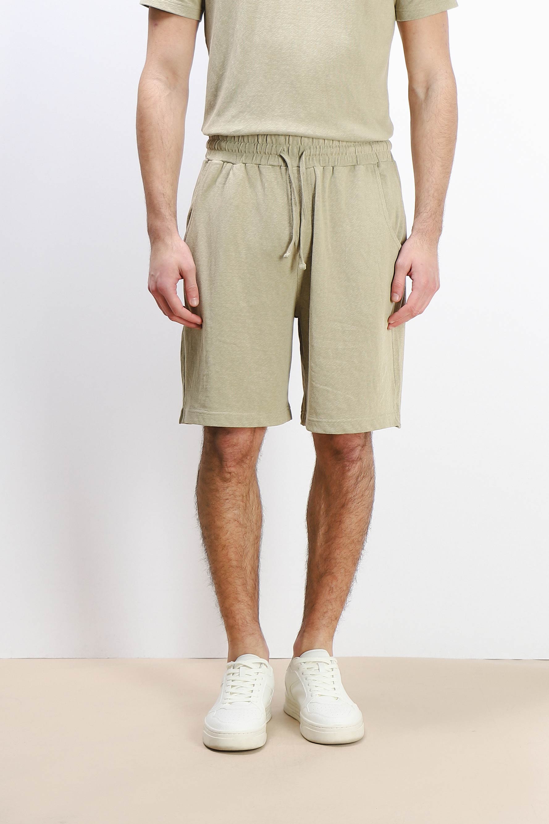 BERMUDA SLUB EFFETTO LINO KAKI