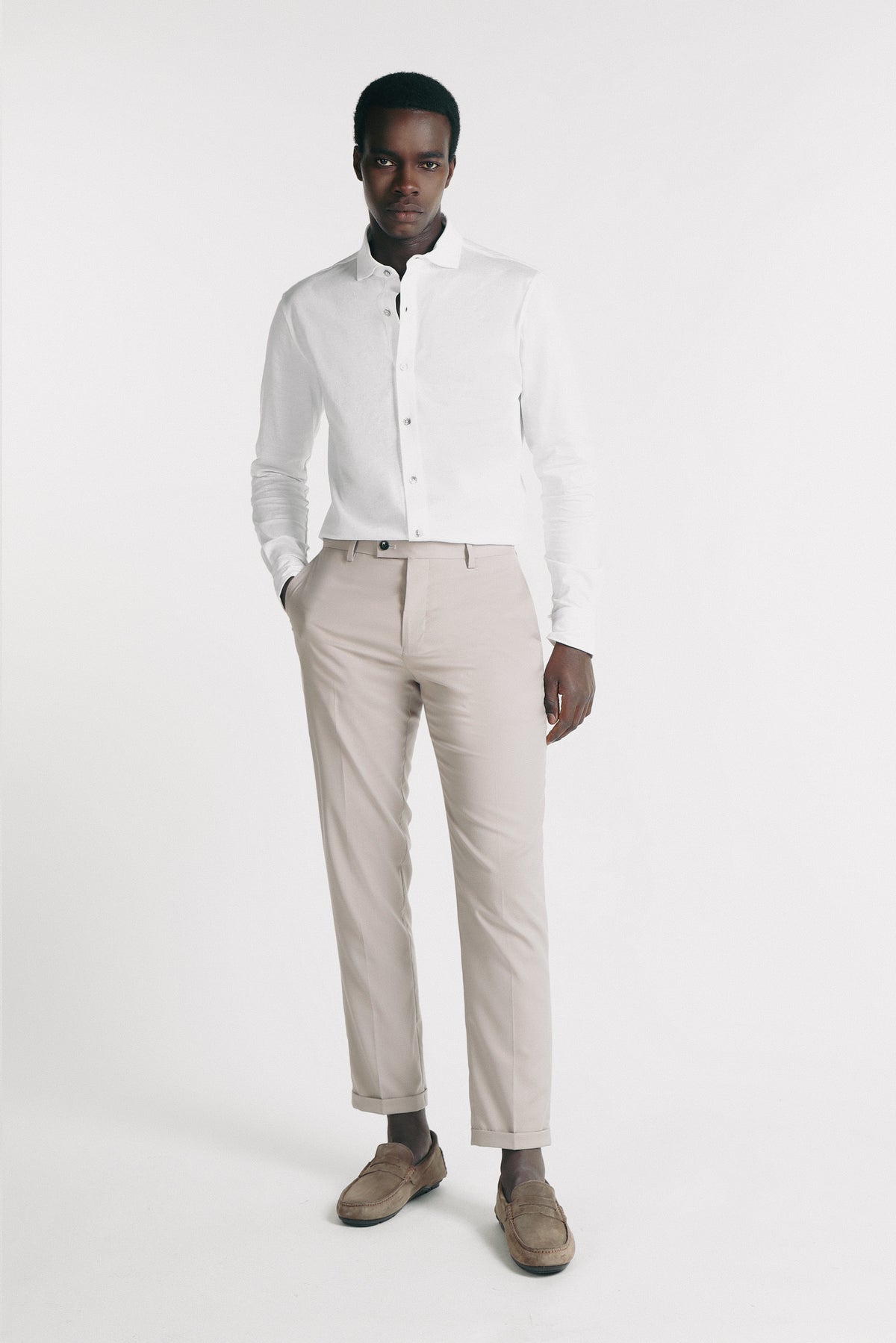 CAMICIA IN JERSEY MERCERIZZATO BIANCO