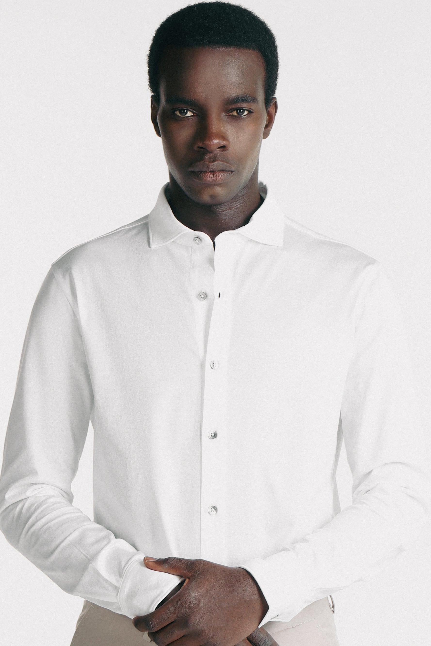 CAMICIA IN JERSEY MERCERIZZATO BIANCO