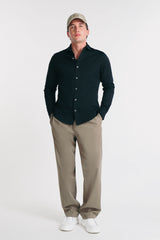 CAMICIA IN JERSEY MERCERIZZATO NERO