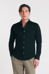 CAMICIA IN JERSEY MERCERIZZATO NERO