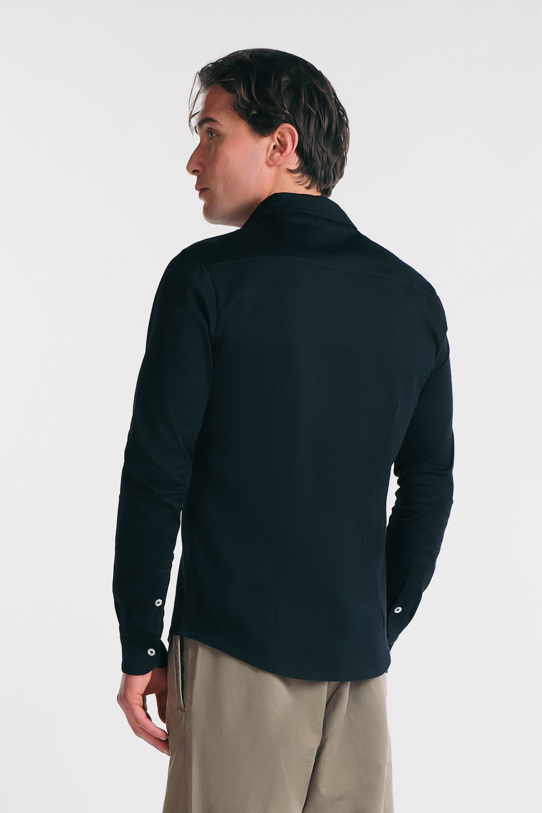 CAMICIA IN JERSEY MERCERIZZATO NERO