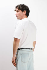 T-SHIRT GIROCOLLO IN COTONE MERCERIZZATO BIANCO