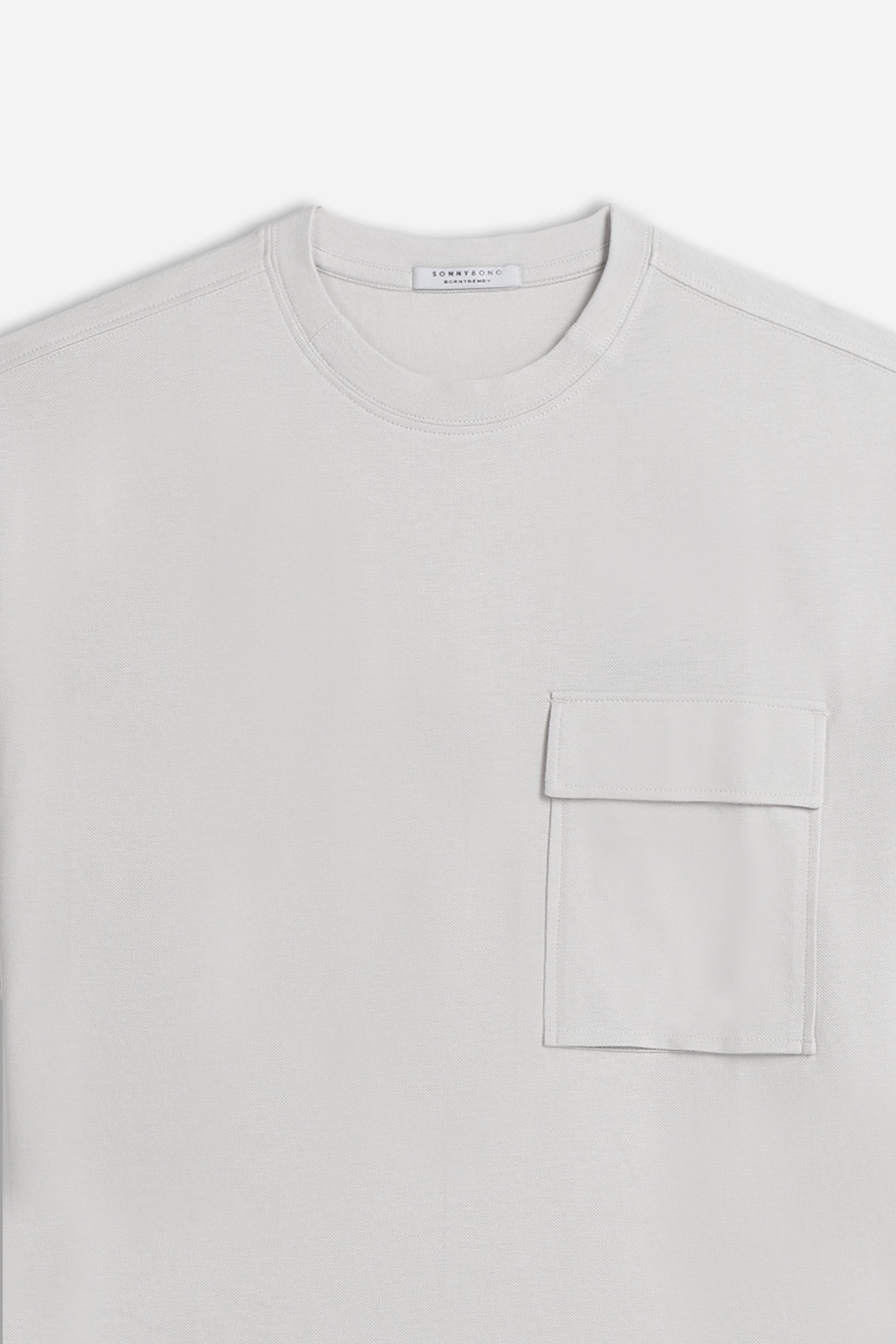 T-SHIRT IN PIQUET GRIGIO CHIARO