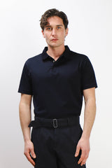 POLO IN COTONE MERCERIZZATO COLLO A CONTRASTO BLEU