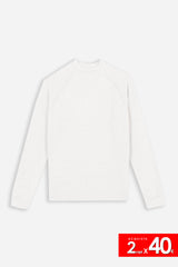 MAGLIA MEZZO COLLO A COSTINE PANNA